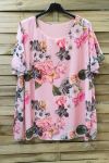 LARGE SIZE TUNIC CLOAK PRINTED 0614 PINK