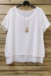 LARGE SIZE TUNIC SUPERPOSEE + NECKLACE 0616 WHITE