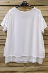 LARGE SIZE TUNIC SUPERPOSEE + NECKLACE 0616 WHITE