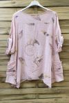 LARGE SIZE TUNIC POCKETS PLISSEES 0624 PINK