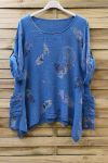 LARGE SIZE TUNIC POCKETS PLISSEES 0624 BLUE