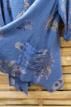 LARGE SIZE TUNIC POCKETS PLISSEES 0624 BLUE