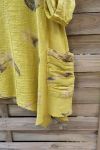 LARGE SIZE TUNIC POCKETS PLISSEES 0624 YELLOW