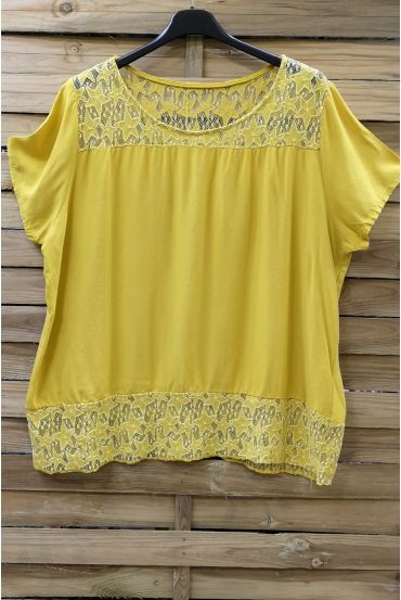 TOP AMPLE DENTELLE 0634 JAUNE