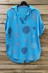 TUNIC EFFECT LIN 0632 AZURE BLUE