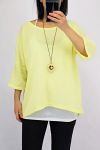 T-SHIRT 2 PIECES + NECKLACE 0561 YELLOW