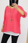 T-SHIRT 2 PIECES + COLLIER 0561 CORAIL