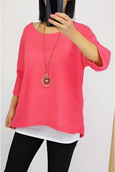 T-SHIRT 2 PIECES + COLLIER 0561 CORAIL