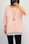 T-SHIRT 2 PIECES + COLLIER 0561 ROSE