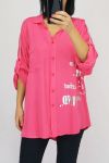 BLOUSE SCHOUDERS SCHRIFTEN 0550 FUSHIA