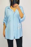 BLUSA DE HOMBROS ESCRITURAS LAS 0550 CIELO AZUL