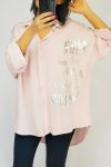 BLOUSE SCHOUDERS SCHRIFTEN 0550 ROZE