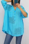 BLOUSE SCRIPTURES 0631 AZURE BLUE