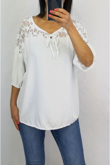 BLOUSE LACE 0633 WHITE