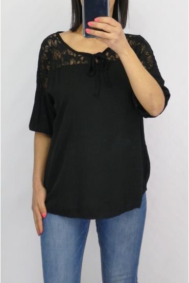 BLUSA DE ENCAJE 0633 NEGRO