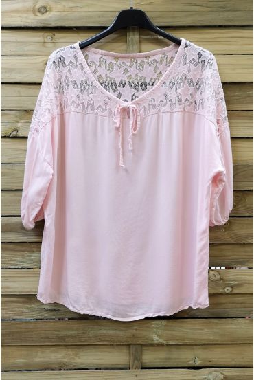 BLUSA DE ENCAJE 0633 ROSA