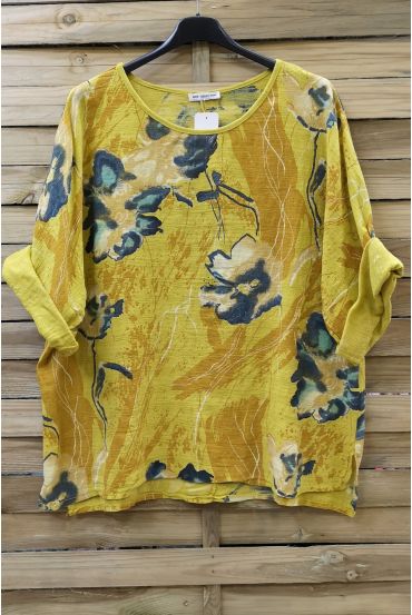 TUNIC BAGGY EFFECT LIN 0629 YELLOW