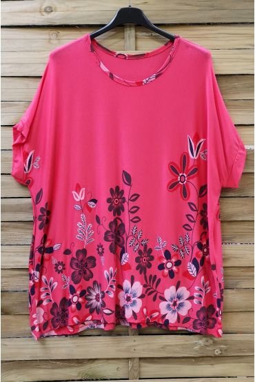 DI GRANDI DIMENSIONI T-SHIRT STAMPE 0613 FUSHIA