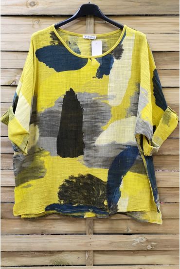 TUNIC BAGGY EFFECT LIN 0630 YELLOW