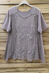 LARGE SIZE TUNIC AJOUREE LACE 0639 TAUPE