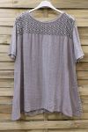 LARGE SIZE TUNIC AJOUREE LACE 0639 TAUPE