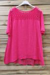 LARGE SIZE TUNIC AJOUREE LACE 0639 FUSHIA