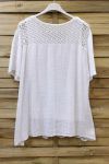 LARGE SIZE TUNIC AJOUREE LACE 0639 WHITE