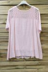 LARGE SIZE TUNIC AJOUREE LACE 0639 PINK