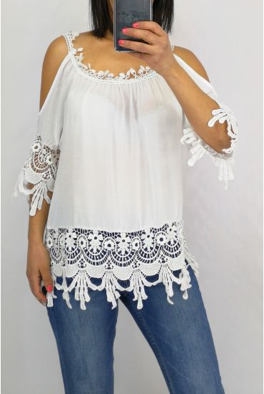 TOP DI PIZZO 0644 BIANCO