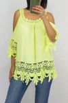 TOP DENTELLE 0644 JAUNE FLUO