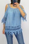 TOP DI PIZZO 0644 BLU