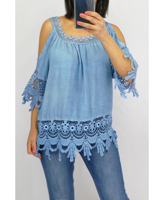 TOP DI PIZZO 0644 BLU