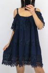 TUNIEK KANT BOHEMIENNE 0642 NAVY BLAUW