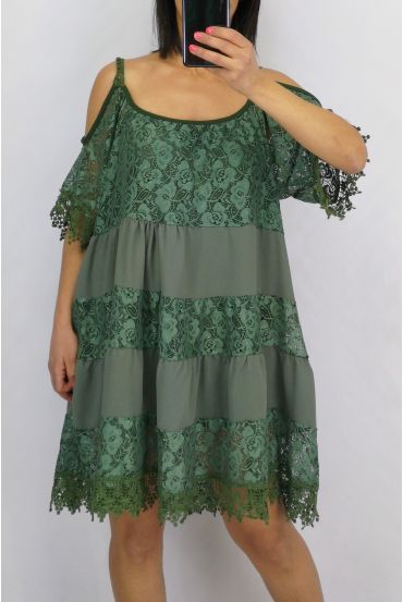 TUNIC LACE BOHEMIENNE 0642 MILITARY GREEN