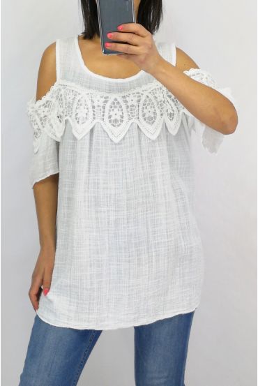 LACE TOP 0645 WHITE