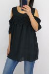 LACE TOP 0645 BLACK