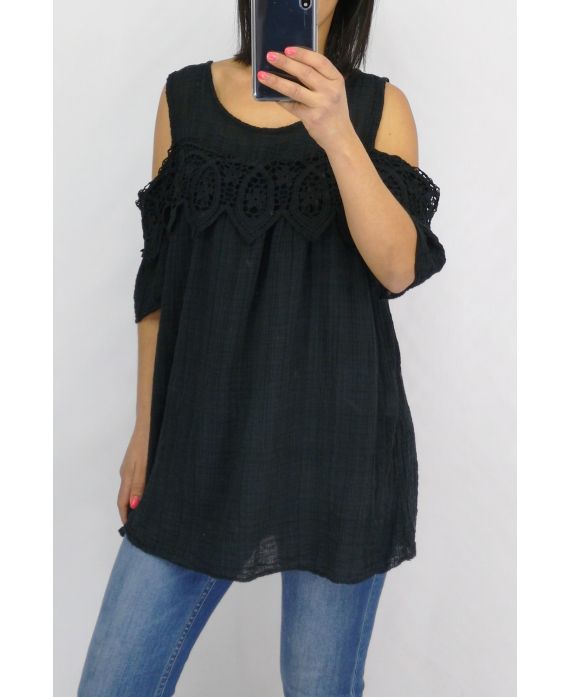 LACE TOP 0645 BLACK