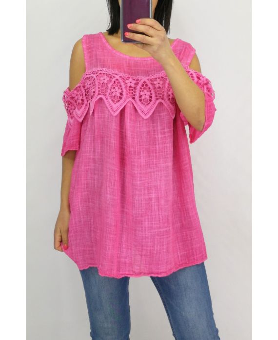 LACE TOP 0645 FUSHIA