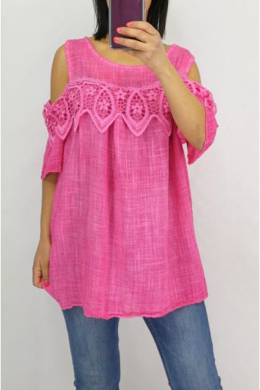 LACE TOP 0645 FUSHIA