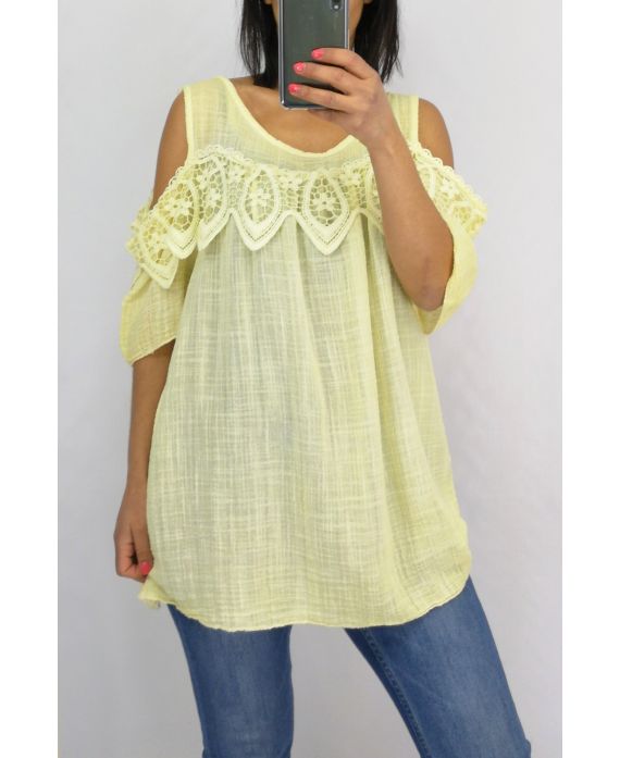 LACE TOP 0645 YELLOW