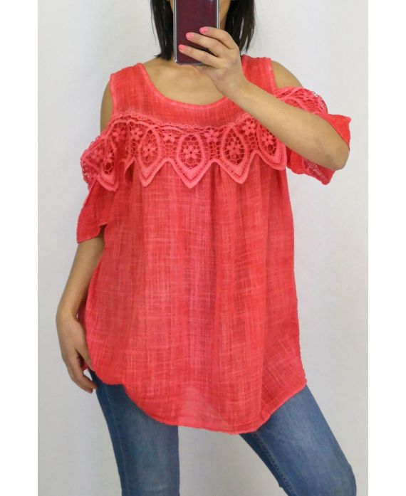 LACE TOP 0645 RED