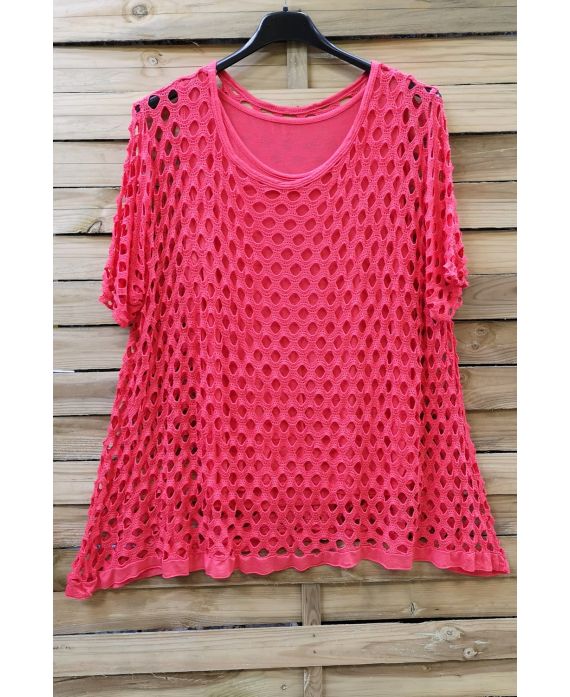 GRANDE TAILLE TOP AJOURE 2 PICES 0640 CORAIL