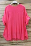 LARGE SIZE TUNIC 2 PIECES LACE 0637 CORAL