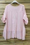 LARGE SIZE TUNIC 2 PIECES LACE 0637 PINK