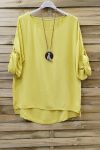 GRANDE TAILLE TUNIQUE + COLLIER 0646 JAUNE