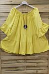 LARGE SIZE TUNIC BOHEME + NECKLACE 0648 YELLOW