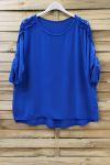 LARGE SIZE TUNIC SHOULDER LACE 0649 ROYAL BLUE