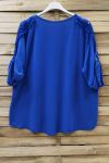 LARGE SIZE TUNIC SHOULDER LACE 0649 ROYAL BLUE