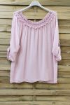 LARGE SIZE TUNIC NECKLINE LACE 0650 PINK