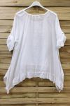 LARGE SIZE TUNIC TOP LACE 0660 WHITE